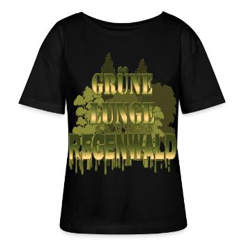 grüne Lunge Regenwald - Stanley/Stella Relaxed Rundhals Frauen Bio-T-Shirt SERENA - Schwarz - Vorne - Anna (173cm)