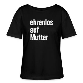 Ehrenlos auf Mutter - Stanley/Stella Relaxed Rundhals Frauen Bio-T-Shirt SERENA - Schwarz - Vorne - Anna (173cm)