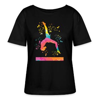 Turnerin Schwebebalken Kunstturnen - Stanley/Stella Relaxed Rundhals Frauen Bio-T-Shirt SERENA - Schwarz - Vorne - Anna (173cm)
