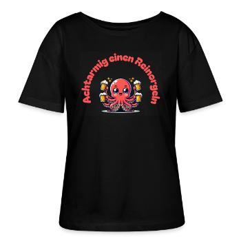 Achtarmig einen Reinorgeln – Der Bierkraken - Stanley/Stella Relaxed Rundhals Frauen Bio-T-Shirt SERENA - Schwarz - Vorne - Anna (173cm)
