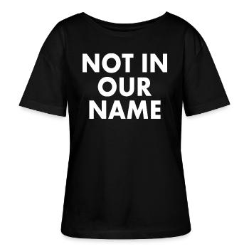 Not in our name - Stanley/Stella Relaxed Rundhals Frauen Bio-T-Shirt SERENA - Schwarz - Vorne - Anna (173cm)