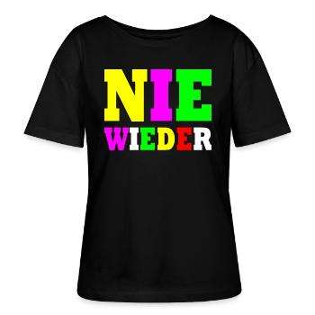 Nie wieder - Stanley/Stella Relaxed Rundhals Frauen Bio-T-Shirt SERENA - Schwarz - Vorne - Anna (173cm)