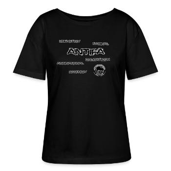 ANTIFA IST... - Stanley/Stella Relaxed Rundhals Frauen Bio-T-Shirt SERENA - Schwarz - Vorne - Anna (173cm)