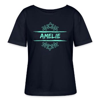 Amelie Amelie - Stanley/Stella SERENA Relaxed Women’s Organic Round Neck T-shirt - navy - Front - Anna (173cm)