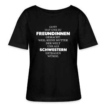 Freundinnen - Stanley/Stella Relaxed Rundhals Frauen Bio-T-Shirt SERENA - Schwarz - Vorne - Anna (173cm)