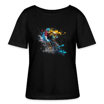 Radfahrer - Stanley/Stella Relaxed Rundhals Frauen Bio-T-Shirt SERENA - Schwarz - Vorne - Anna (173cm)