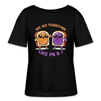 Kawaii PB J Sandwich WIR GEHEN zusammen WIE PB J - Stanley/Stella Relaxed Rundhals Frauen Bio-T-Shirt SERENA - Schwarz - Vorne - Anna (173cm)