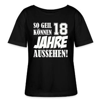 18 jahre - Stanley/Stella Relaxed Rundhals Frauen Bio-T-Shirt SERENA - Schwarz - Vorne - Anna (173cm)