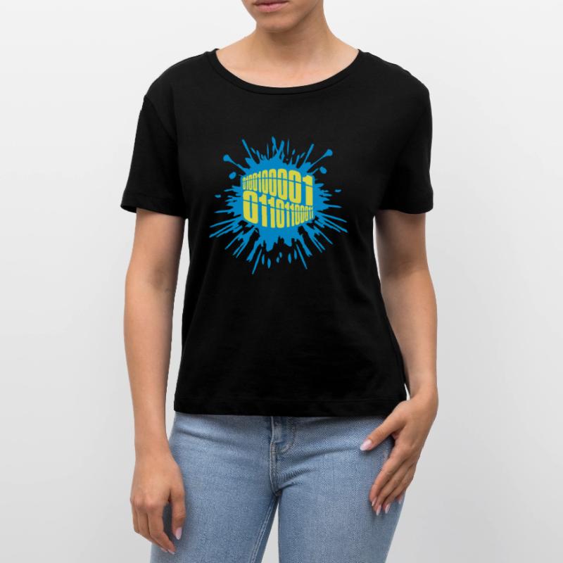Langage de programme de code binaire T-shirt bio à col rond SERENA Stanley/Stella Femme