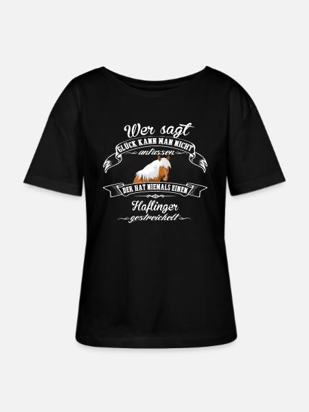 Haflinger Glück - Stanley/Stella Relaxed Rundhals Frauen Bio-T-Shirt SERENA - Schwarz