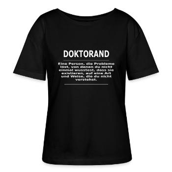 DOKTORAND - Stanley/Stella Relaxed Rundhals Frauen Bio-T-Shirt SERENA - Schwarz - Vorne - Anna (173cm)