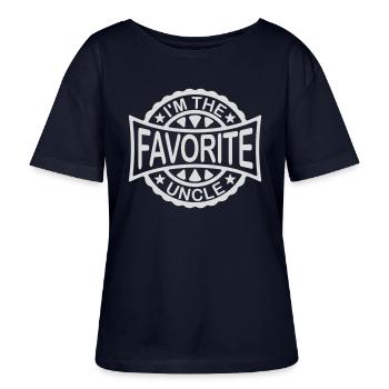 at The Favorite Uncle - Stanley/Stella SERENA Relaxed Women’s Organic Round Neck T-shirt - navy - Front - Anna (173cm)
