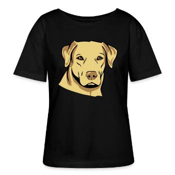 Dog mops - Stanley/Stella SERENA Relaxed Women’s Organic Round Neck T-shirt - black - Front - Anna (173cm)
