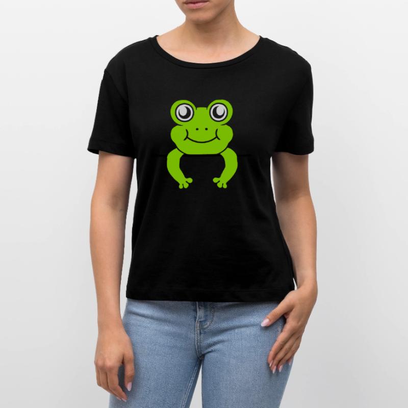 Frog Wall Shield Comic Stanley/Stella SERENA Relaxed Women’s Organic Round Neck T-shirt