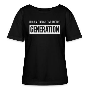 Ich bin einfach eine andere Generation - Stanley/Stella Relaxed Rundhals Frauen Bio-T-Shirt SERENA - Schwarz - Vorne - Anna (173cm)