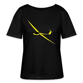 segelflugzeug asw27 - Stanley/Stella Relaxed Rundhals Frauen Bio-T-Shirt SERENA - Schwarz - Vorne - Anna (173cm)