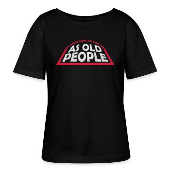being old people age - Stanley/Stella Relaxed Rundhals Frauen Bio-T-Shirt SERENA - Schwarz - Vorne - Anna (173cm)