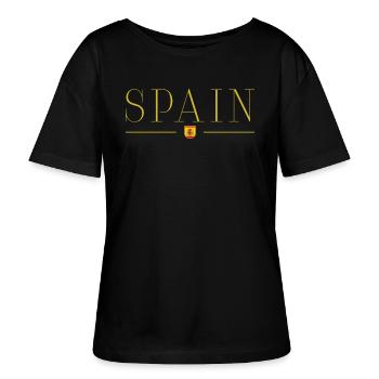 I Love Spain, Elegance Style Design T-Shirt - Stanley/Stella SERENA Relaxed Women’s Organic Round Neck T-shirt - black - Front - Anna (173cm)