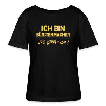 Profession : Brosseur - T-shirt bio à col rond SERENA Stanley/Stella Femme - noir - Devant - Anna (173cm)