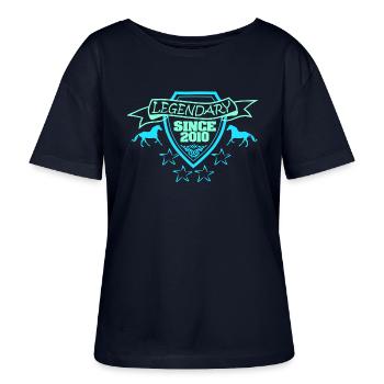 Horse 2010 - Stanley/Stella SERENA Relaxed Women’s Organic Round Neck T-shirt - navy - Front - Anna (173cm)