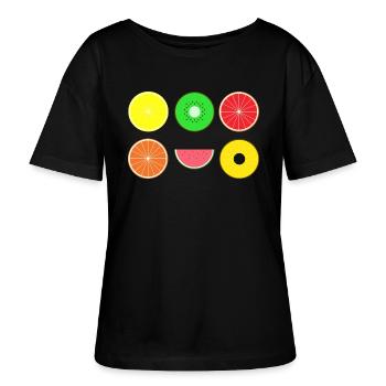 DIGITAL - FRUIT fruits numérique Hipster - T-shirt bio à col rond SERENA Stanley/Stella Femme - noir - Devant - Anna (173cm)