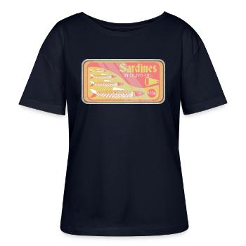 Sardines in a tin pop art - Stanley/Stella SERENA Relaxed Women’s Organic Round Neck T-shirt - navy - Front - Anna (173cm)
