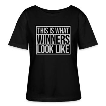 What Winners Look Like - Stanley/Stella SERENA Relaxed Women’s Organic Round Neck T-shirt - black - Front - Anna (173cm)