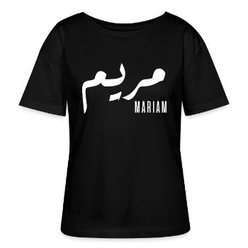 Mariam name in Arabic - Stanley/Stella SERENA Relaxed Women’s Organic Round Neck T-shirt - black - Front - Anna (173cm)
