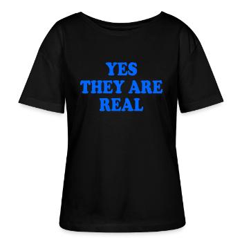 yes they are real - T-shirt bio à col rond SERENA Stanley/Stella Femme - noir - Devant - Anna (173cm)