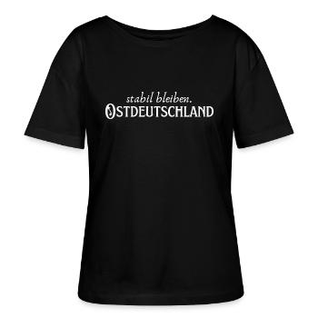 Stabil bleiben Ostdeutschland - Stanley/Stella Relaxed Rundhals Frauen Bio-T-Shirt SERENA - Schwarz - Vorne - Anna (173cm)