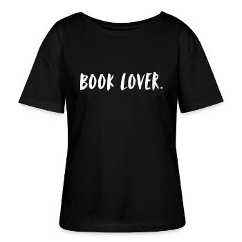 Book lover. Buch Liebhaber. Totale Buchliebe. - Stanley/Stella Relaxed Rundhals Frauen Bio-T-Shirt SERENA - Schwarz - Vorne - Anna (173cm)