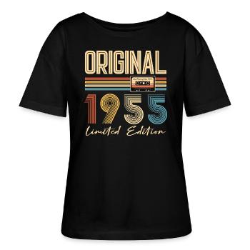 Anniversaire 70 Ans Original 1955 Cadeau Fête - T-shirt bio à col rond SERENA Stanley/Stella Femme - noir - Devant - Anna (173cm)