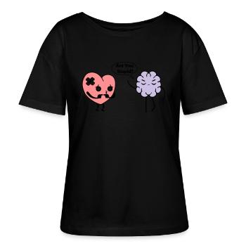 Learn Heart - Stanley/Stella SERENA Relaxed Women’s Organic Round Neck T-shirt - black - Front - Anna (173cm)