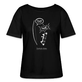 Ich bin dein Vater - instinktives Bogenschießen - Stanley/Stella Relaxed Rundhals Frauen Bio-T-Shirt SERENA - Schwarz - Vorne - Anna (173cm)
