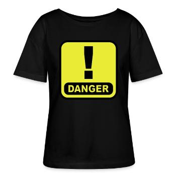 Danger Ausrugezeichen - Stanley/Stella SERENA Relaxed Women’s Organic Round Neck T-shirt - black - Front - Anna (173cm)