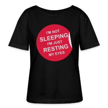 im not sleeping Zitat - Stanley/Stella Relaxed Rundhals Frauen Bio-T-Shirt SERENA - Schwarz - Vorne - Anna (173cm)