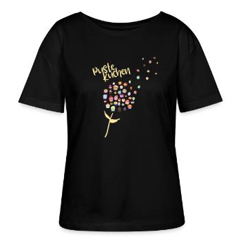 Pustekuchen Pusteblume Muffins Cupcakes Wortspiel - Stanley/Stella Relaxed Rundhals Frauen Bio-T-Shirt SERENA - Schwarz - Vorne - Anna (173cm)