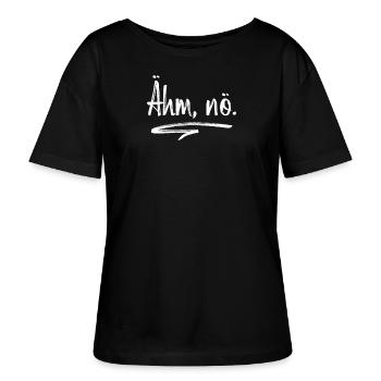 Ähm Nö Nein Haha No Faulenzer Faultier Neinsager - Stanley/Stella Relaxed Rundhals Frauen Bio-T-Shirt SERENA - Schwarz - Vorne - Anna (173cm)