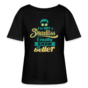 random Mix Smartass colour set 1 - Stanley/Stella Relaxed Rundhals Frauen Bio-T-Shirt SERENA - Schwarz - Vorne - Anna (173cm)