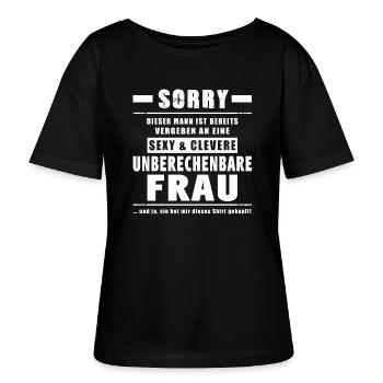Unberechenbare Frau - Mann Vergeben - Frau, Ehefra - Stanley/Stella Relaxed Rundhals Frauen Bio-T-Shirt SERENA - Schwarz - Vorne - Anna (173cm)