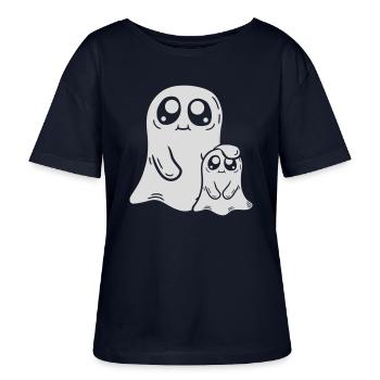 Papa Child Ghost Comic - T-shirt bio à col rond SERENA Stanley/Stella Femme - marine - Devant - Anna (173cm)