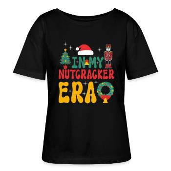 Weihnachten Xmas Spruch In My Nutcracker Era - Stanley/Stella Relaxed Rundhals Frauen Bio-T-Shirt SERENA - Schwarz - Vorne - Anna (173cm)
