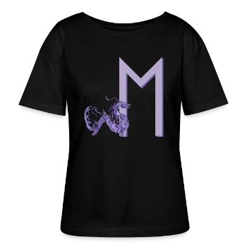 dragon violet avec rune m - T-shirt bio à col rond SERENA Stanley/Stella Femme - noir - Devant - Anna (173cm)