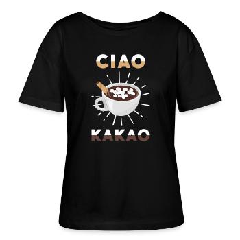 Ciao Kakao - Stanley/Stella Relaxed Rundhals Frauen Bio-T-Shirt SERENA - Schwarz - Vorne - Anna (173cm)