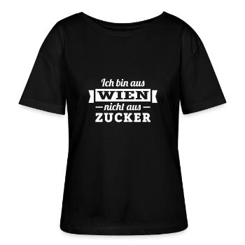 Ich bin aus Wien nicht aus Zucker - Stanley/Stella Relaxed Rundhals Frauen Bio-T-Shirt SERENA - Schwarz - Vorne - Anna (173cm)