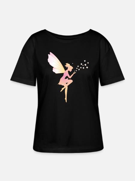 Elfe - Stanley/Stella Relaxed Rundhals Frauen Bio-T-Shirt SERENA - Schwarz