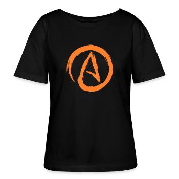Ateismsymbol ateist Darwin evolution gåva - Ledig ekologisk T-shirt med rund hals SERENA dam från Stanley/Stella - svart - Fram - Anna (173cm)