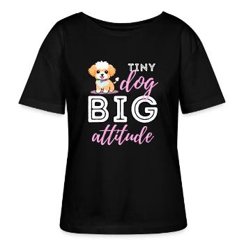 Petit chien, grande attitude – Personnalité mignonne de Maltipoo - T-shirt bio à col rond SERENA Stanley/Stella Femme - noir - Devant - Anna (173cm)