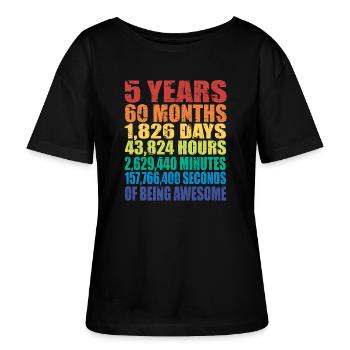 Lustiges Geschenk zum 5. Geburtstag, Alter 5 Jahre alt - Stanley/Stella Relaxed Rundhals Frauen Bio-T-Shirt SERENA - Schwarz - Vorne - Anna (173cm)