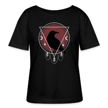 Rabe Nordische Mythologie Kelten - Stanley/Stella Relaxed Rundhals Frauen Bio-T-Shirt SERENA - Schwarz - Vorne - Anna (173cm)